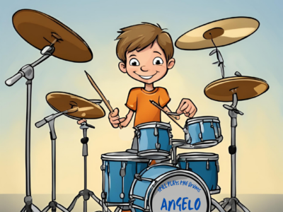 Angelo still plays the drums